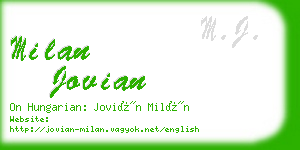 milan jovian business card